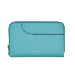 The Pockets Maldives Blue Medium Zip Around Purse features the namesake curved slip pocket.