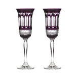 Belgravia 2 x 18cl Mulberry Champagne Flutes in Mulberry with gold presentation box.