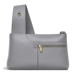 This Radley Pockets Icon Grey Leather Zip Top Crossbody Bag is made out of smooth leather.