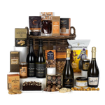 The Banquet Luxury Hamper with a mix of sweet and savoury snacks.