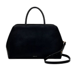 Radley's Liverpool Street 3.0 Black Leather Medium Grab Bag has two grab handles and a crossbody strap that is detachable.