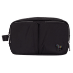 Paul Smith's PS Zebra Recycled Polyester Wash Bag has two front pockets and the main compartment.