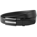 The Montblanc polished black leather belt in the classic line.