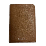 This Paul Smith brown leather card holder comes with the brand name embossed on the front.