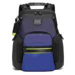 This TUMI Alpha Bravo Royal Blue Ombre Navigation Backpack has hints of neon yellow.