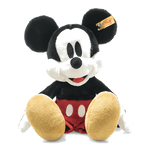 This Steiff Soft Cuddly Friends Disney Originals Mickey Mouse has beanbag stuffing to allow him to sit down.
