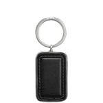 TUMI black leather Alpha Tracer rectangle keyring.
