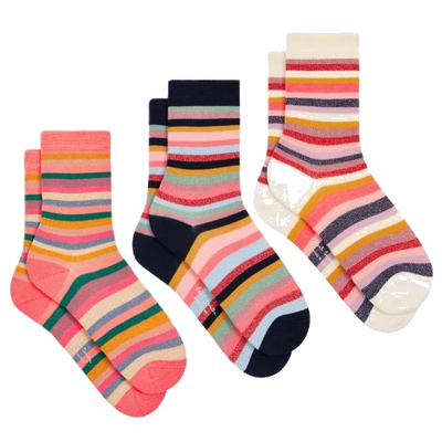 paul smith 3pack stripe glitter socks