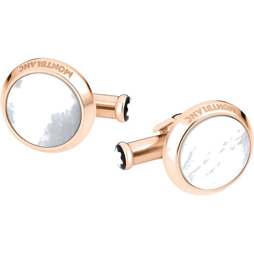 Montblanc Meisterstück Rose Gold PVD and Mother-Of-Pearl Cufflinks Montblanc Meisterstück Rose Gold PVD and Mother-Of-Pearl Cufflinks
