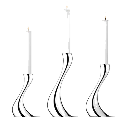 georg jensen cobra stainless steel set of 3 candle holders