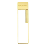 Dupont's Twiggy White Lacquer & Gold Lighter is made with metal and has a gold-plated finish with a lacquered inlay in white.
