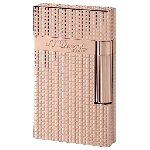 s t dupont ligne 2 rose gold diamond head lighter