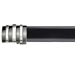 Montblanc 3 Rings Motif Ruthenium & Palladium Coated Box Buckle Reversible Leather Belt.