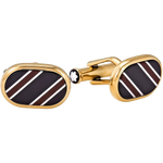 These Sartorial Champagne Striped Inlay Cufflinks are designed by Montblanc.