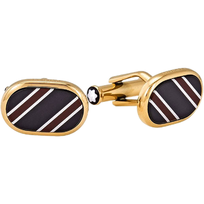 montblanc sartorial champagne striped cufflinks