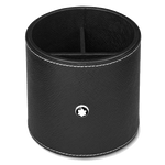 This Montblanc Round 3 Compartment Pen Holder in Black Leather looks great on your desk and can keep all your pens and pencils safe.