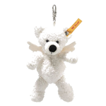 This Lotte Guardian Angel Teddy Bear Pendant by Steiff has a polished silver lobster clasp so the keyring can be attached to a bag or backpack.