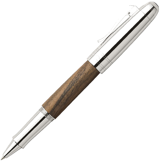 graf von faber castell magnum series walnut wood rollerball pen