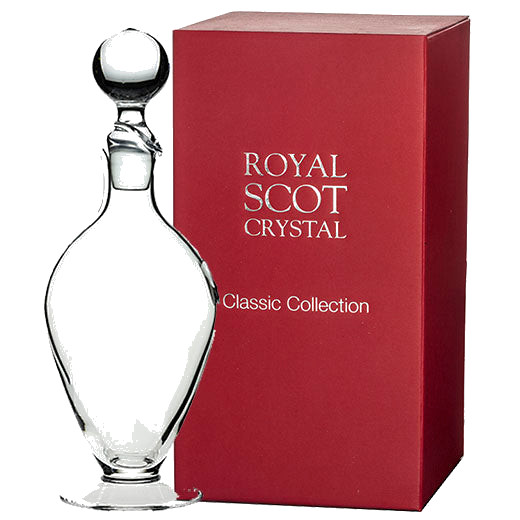 royal scot crystal classic footed wine decanter with box