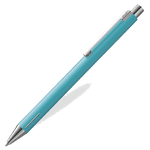LAMY's Econ Special Edition Sea Blue Ballpoint Pen has a matte blue barrel with polished chrome trims and a clip that can be engraved at the time of purchase.