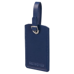 This Midnight Blue PU Leather Luggage Tag x2 by Samsonite has the brand name in blind embossing.