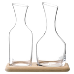 lsa signature wine water carafe set with oak base empty