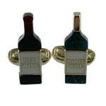 This pair of Paul Smith cufflinks come in the design of a white and red wine bottle.