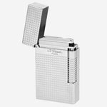 s t dupont paris silver diamond head le grand cling lighter open