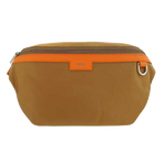 This Hugo Boss brown bumbag comes with a zipped closure method on the front.