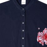 embroidered tunic in navy c