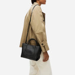 Adjustable and removable cross body strap on The Compton Black Small Zip Top Multiway Bag by Radley.