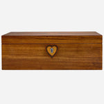 Front view of the Sleeping Beauty Ballet Musical Jewellery Box in Turquoise and Walnut Wood.