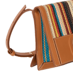 signature stripe raffia bag