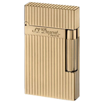 S.T. Dupont Ligne 2, Yellow Gold Lighter with Vertical Line Design.