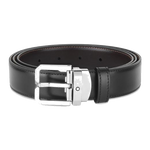 Montblanc's Square Pin Buckle Reversible Plain Leather Belt, 30 mm is made out of cowhide leather and has a smooth and sleek finish.