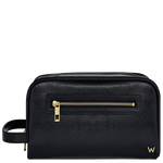 WOLF 1834 has foil embossed on the front of this Black 'W' Wash Bag.