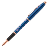 1 century ii cherry blossom fountain pen in blue pvd at0086wg 163mf