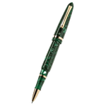 The Venetia Vintage Conifer Gold-Plated Rollerball Pen by Montegrappa has a gorgeous green barrel and cap with a subtle pattern all over.