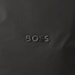 The BOSS brand name is on the front of the Catch EVO Black Rolltop Backpack in metallic letters.