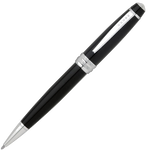 Cross Bailey black lacquer ballpoint pen with chrome fittings.