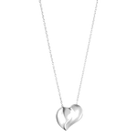 This Sterling Silver Heart Pendant 2023 Edition by Georg Jensen features two halves to make an asymmetrical heart.