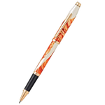 This Cross Wanderlust Antelope Canyon Rollerball Pen is made out of lacquer in orange with pearlescent white and rose gold trims.