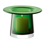 LSA's Victoria Lantern Fern Green Glass Vase 13.5 cm is mouth blown with layers of green and clear glass.