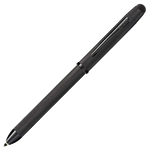 This Cross Tech3+ Brushed Black Multi-Function Pen with Stylus has an engraved texture all over the barrel and cap.