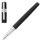 Gear Pinstripe Fountain Pen Black and Chrome by Hugo Boss