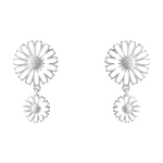 Georg Jensen's Sterling Silver & White Enamel Double Daisy Earrings are great for evenings and special occasions.