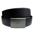 The Hugo Boss Gemmy leather belt comes with a textured black leather on one side.