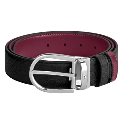montblanc black cassis leather belt