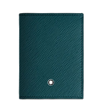 This Montblanc Sartorial 4CC Mini Wallet in Cyprus Blue has a bifold interior and can store multiple cards that fit neatly inside your pocket.