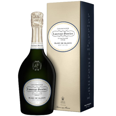 laurent perrier brut blanc de blanc champagne and box